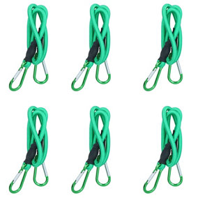 36" Bungee Rope with Carabiner Clips Cords Elastic Tie Down Fasteners 6pc