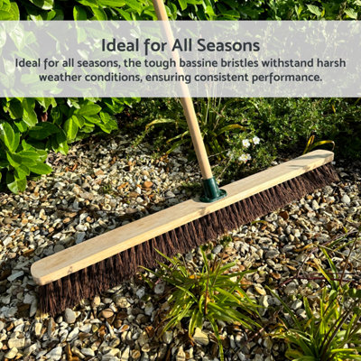 MuLing Heavy Duty Broom, 15.7'' Wide Angle Broom With Stiff