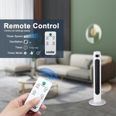 36-inch Oscillating Tower Fan with Remote Control LED Screen Display, 3 ...