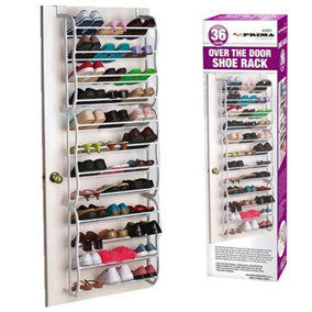 36 Pair Over The Door Hanging Shoe Hook Shelf Rack Holder Storage Organiser