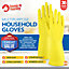 36 Pairs Bulk Household Rubber Gloves Large - Yellow Large Gloves ,  Washing Up Gloves Large, Non Slip Cleaning Gloves