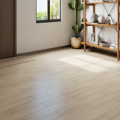 36 pcs Light Brown Waterproof Self Adhesive Woodgrain Effect Vinyl Floor Tiles - 3