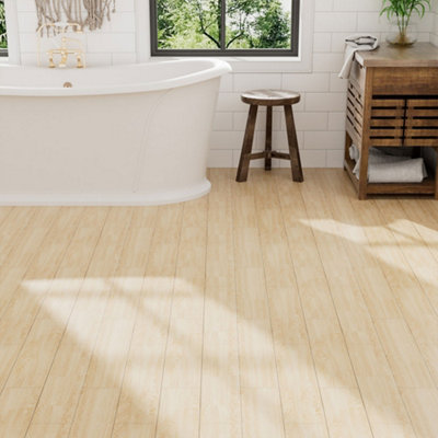 36 pcs Light Brown Waterproof Self Adhesive Woodgrain Effect Vinyl Floor Tiles - 4