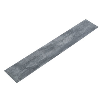 36 PCS Self Adhesive Plank Wood Effect PVC Flooring,Dark Grey