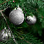 36 Pcs  Silver Christmas Decoration Xmas Ornament Christmas Tree Baubles Set