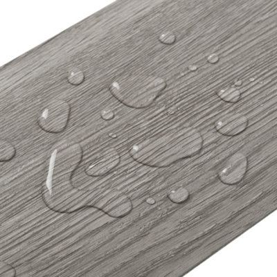 36 PCS Waterproof Self Adhesive Plank Wood Effect PVC Flooring,Grey