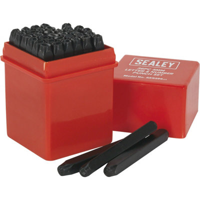 36 Piece Letter & Number Punch Set - 4mm Character Height - High Carbon ...