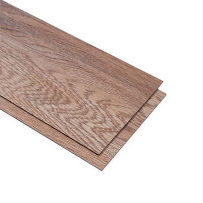 36 Piece Set of Rustic Brown Wood Grain Waterproof Self Adhesive PVC Laminate Flooring - 5