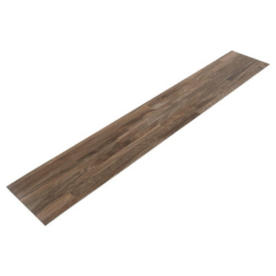 36 Pieces Self Adhesive Wood Grain Effect PVC Laminate Flooring Planks Dark Brown