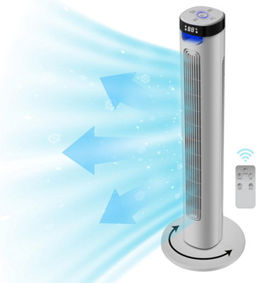 36" Tower Fan Electric Cooling Fan with Remote Control Oscillating Fan Quiet - Grey Price Comparisons | Compare The Build