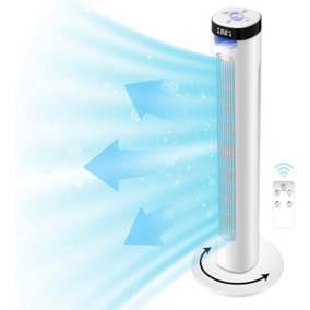 36" Tower Fan Electric Cooling Fan with Remote Control Oscillating Fan Quiet - White