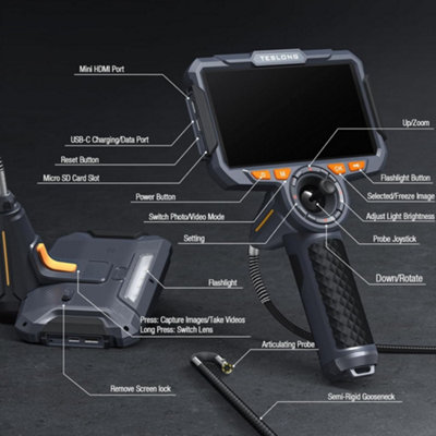 360 degree Articulating Inspection Camera with 6