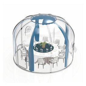 360 Degree Fully bracketless Outdoor Transparent Glass Room, Sunroom, Conservatory, Diameter 149.6"
