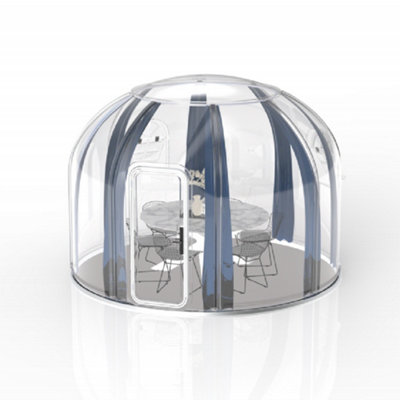 360 Degree Fully bracketless Outdoor Transparent Glass Room, Sunroom, Conservatory, Diameter 3.45m