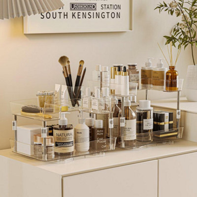 360 Degree Rotating Telescopic Storage Rack 2-Tier Adjustable