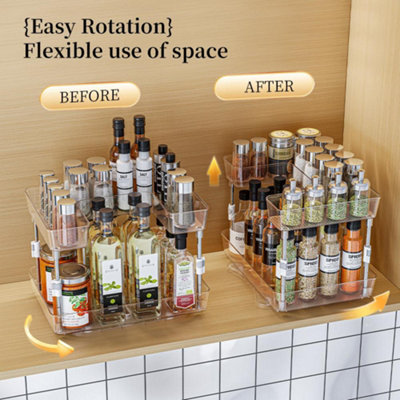 360 Degree Rotating Telescopic Storage Rack 2-Tier Adjustable Height ...