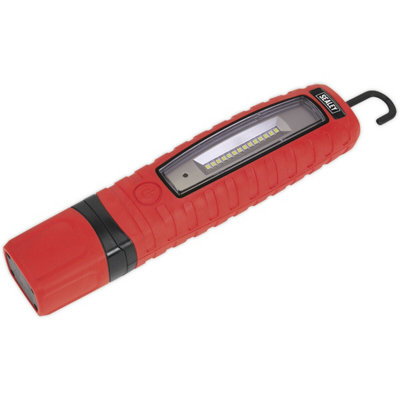 360 degree Swivel Inspection Light - 14 SMD & 3W SMD LED - Rechargeable - Red