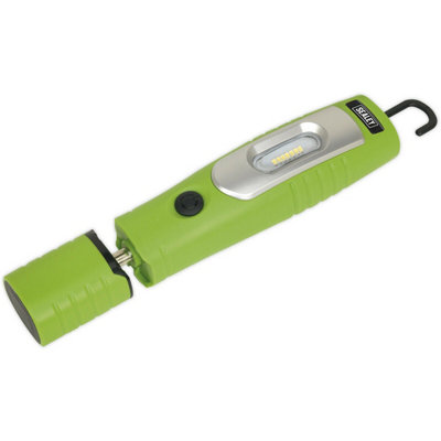 360 Degree Swivel Inspection Light - 7 SMD & 3W SMD LED - Rechargeable - Green
