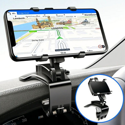 1Zero Solid Car Truck Phone Mount Holder With 14-Inch Gooseneck Long Arm, Windshield Window Mobile Holders W/Industrial-Strength Suction Cup, Anti- Shake Stabilizer Compatible All Cell Phones IPhone