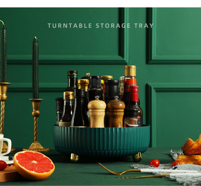 360 Degrees Green Rotating Storage Rack Makeup Organizer Kitchen Organizer
