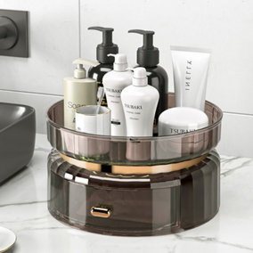 360 Degrees Rotating Makeup Orangizer with Drawer for Bathroom