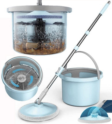 360 Degrees Spinning Floor Mop and Bucket Set with Dirt Separation