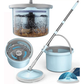 360 Degrees Spinning Floor Mop and Bucket Set with Dirt Separation