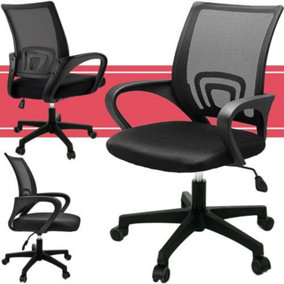 360 DEGREES Swivel Adjustable Mesh Office Chair Executive Computer Chair Fabric Seat UK