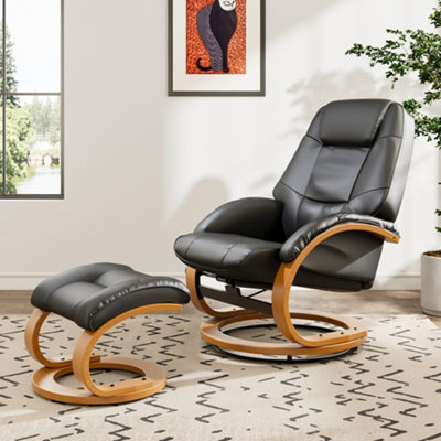 360 Degrees Swivel Recliner with Footstool and Adjustable Back
