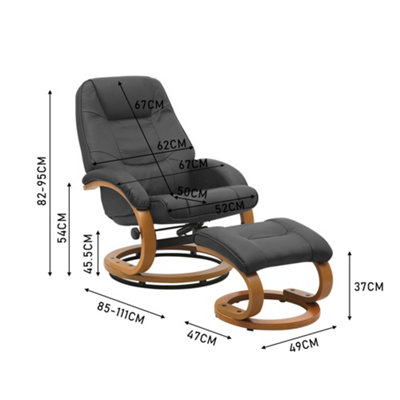 360 Degrees Swivel Recliner with Footstool and Adjustable Back
