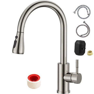 360 Kitchen Sink Mixer Taps Pull Out Spout Spray Single Lever Modern Mono Tap