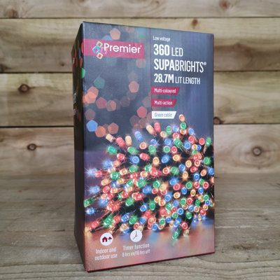 360 LED 28.7m Indoor Outdoor Christmas Multi Function Mains Operated ...