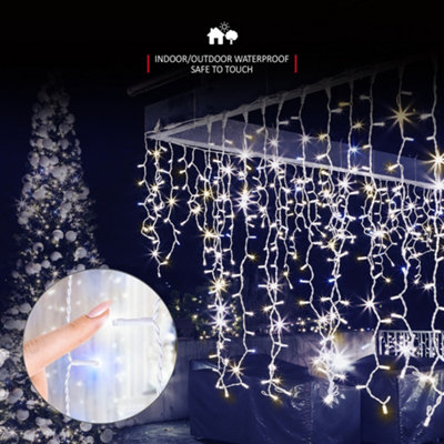 360 LED Icicle Lights 10M Indoor/Outdoor Christmas Lights with White Cable - Warm & Cool White - 4