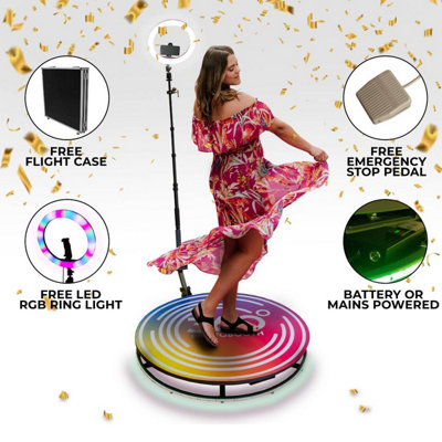 360 Photo Video booth 100cm Platform Rotating Selfie Spinner