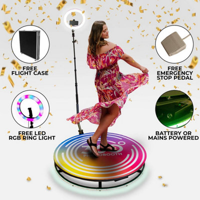 360 Photo Video booth 115cm Platform Rotating Selfie Spinner - 3