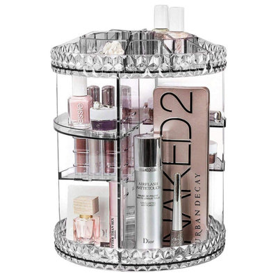360 Rotating Crystal Adjustable Carousel Storage For Cosmetics ...