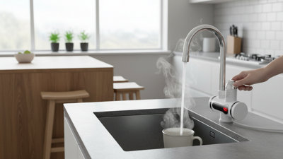 360 Rotating Instant Hot Water Faucet , Electric Fast Hot and cool Tap with  LED Display