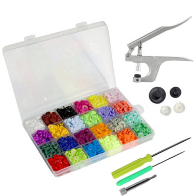 360 Sets Plastic Snap with Fixing Pliers, T3 KAM Snap 15 Colour Snap ...