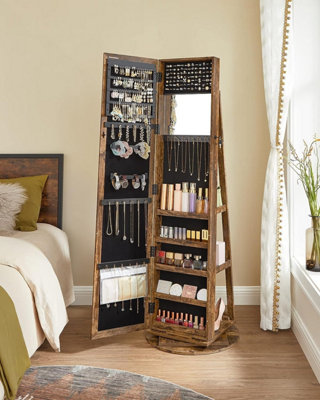 Floor length mirror with jewelry deals storage