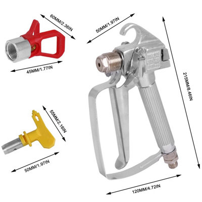 VEVOR Airless Paint Spray Gun - 3600PSI High Pressure Sprayer With 517 Tip, Swivel Joint & Kit