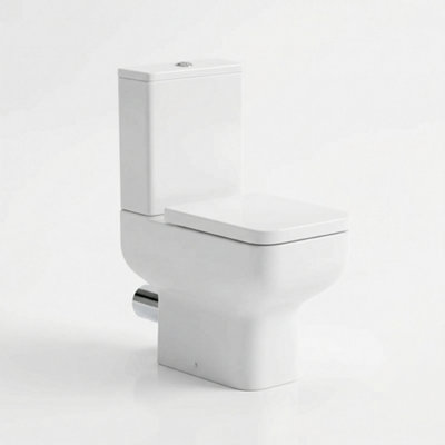 Bathroom City Sullivan Close Coupled Comfort Height Short Projection Rimless Toilet With SeatWhite from B&Q