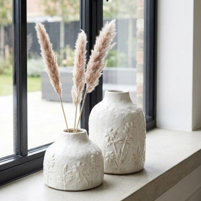 Garden Greatness Pippa Textured Ceramic Vase Pair from B&Q