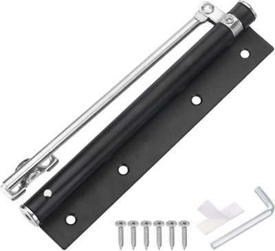 B&Q Spring Door Closer Stainless Steel Automatic Door Closers With Adjustable Closing Speed For Home Self Closing Door Black