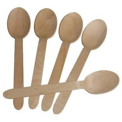 We Can Source It Ltd 1000 Pack 160mm Wooden Birchwood Spoons Ideal For Catering Parties And Takeaway from B&Q