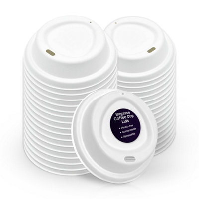 We Can Source It Ltd 90mm Pet Plastic Coffee Cup Lids Sip Through Leak Resistant Takeaway Hot Drink Pack Of 100 For 12Oz 16Oz Cups from B&Q