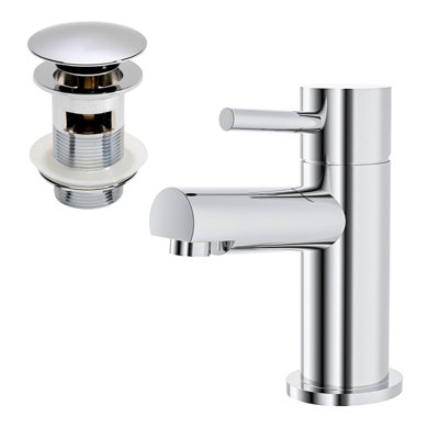Nes Home Fiona Cloakroom Basin Mono Mixer Tap & Waste Chrome from B&Q