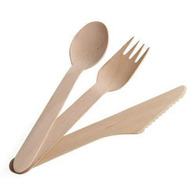 We Can Source It Ltd Birchwood Teaspoons Biodegradable Compostable Eco Friendly Wooden Cutlery Pack Of 1000 Catering Bulk Value from B&Q