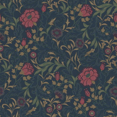 36304 Bilbury Navy Opus Wallpaper by Holden Decor DIY at B&Q