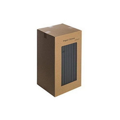 We Can Source It Ltd Black Paper Straws 200mm Biodegradable Compostable Disposable Drinking Straws Pack Of 750 For Parties