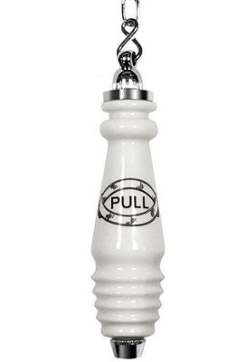 Taps2Traps Traditional Style Victorian Ceramic & Chrome Chain Flush Pull For High Level Cistern from B&Q